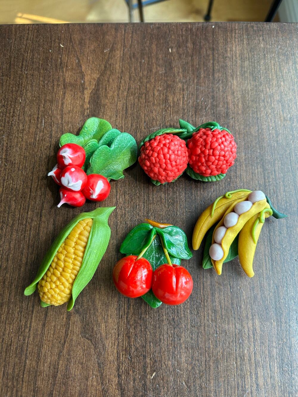 Farm Fresh Vintage Fridge Magnets - Set of 5 Assorted Fruit & Vegetable Decor